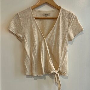 Madewell Cream Wrap Top XS